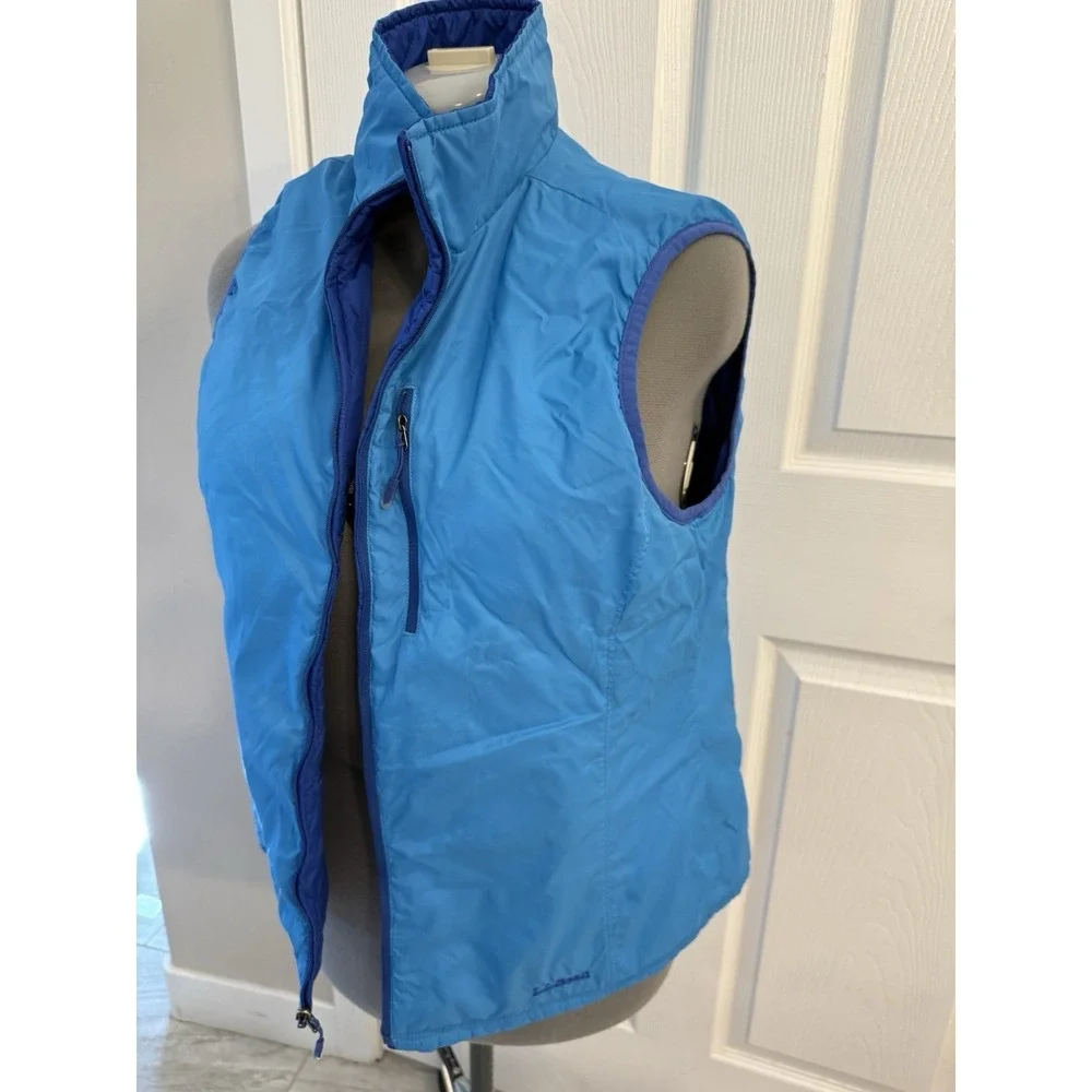 LL BEAN Women's Blue Turquoise LIGHTWEIGHT QUILTED Insulated REVERSIBLE VEST L